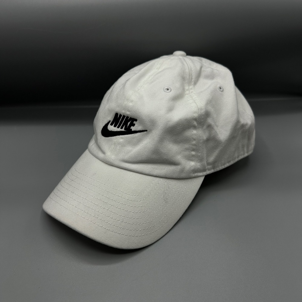 Nike Heritage86 Adjustable Hat White Black Futura Logo Cotton Twill Cap Mens OS